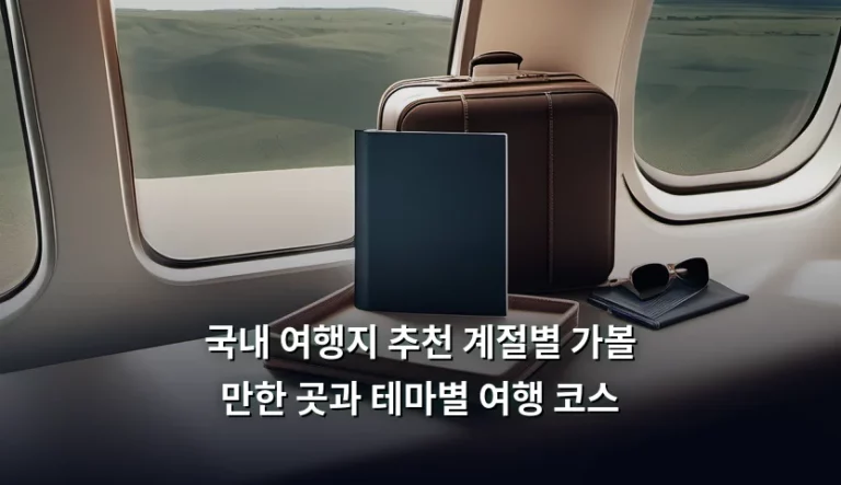 국내 여행지 추천 계절별 가볼 만한 곳과 테마별 여행 코스